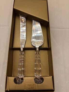 Elegant Crystal-Handle wedding cake Knife and Server Set - Clear